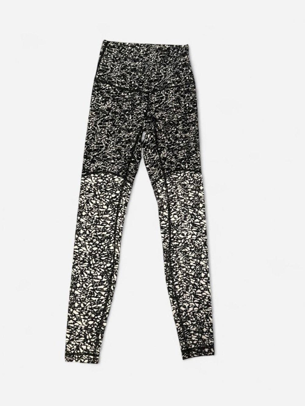 Lululemon Wunder Under Leggings Size 6 High Rise Black White Print